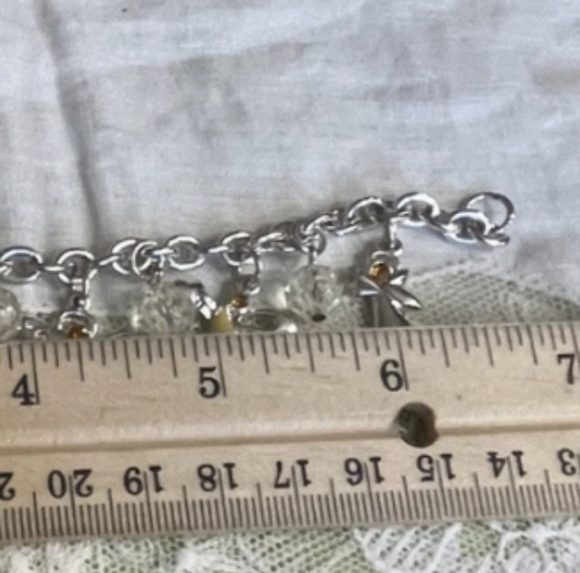 Oval Link Chain Charm Bracelet  With Angel Theme Vintage Lobster Clasp - Picture 11 of 11